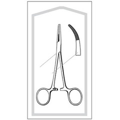 Sklar Hemostatic Forceps Econo™ Kelly 5-1/2 Inch Length Floor Grade Pakistan Stainless Steel Sterile Ratchet Lock Finger Ring Handle Curved Serrated Tip