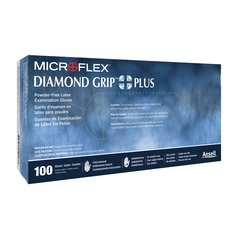 Ansell Exam Glove Diamond Grip Plus Large NonSterile Latex Standard Cuff Length Fully Textured White Not Chemo Approved, 1000 EA/CS
