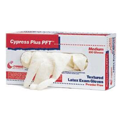 McKesson Exam Glove Cypress Plus&reg; PFT Large NonSterile Latex Standard Cuff Length Fully Textured Ivory Not Rated