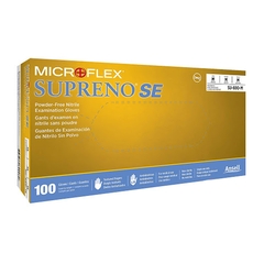 Ansell Exam Glove Supreno SE Medium NonSterile Nitrile Standard Cuff Length Textured Fingertips Blue Not Chemo Approved, 100 EA/BX