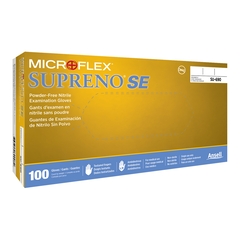 Microflex Medical Exam Glove Supreno SE X-Small NonSterile Nitrile Standard Cuff Length Textured Fingertips Blue Not Rated, 1000 EA/CS