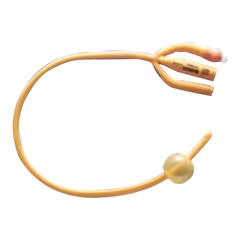 Teleflex Medical Foley Catheter Rusch Gold&reg; 3-Way Standard Tip 30 cc Balloon 22 Fr. Silicone Coated Latex, 10/BX