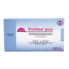 Certol Sterilization Pouch ProView plus Gas / Steam / Chemical Vapor 3-1/2 X 5-1/4 Inch Transparent / Blue Self Seal Paper / Film, 1200/CS