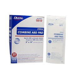 Dukal Abdominal Pad Dukal™ 8 X 10 Inch 1-Ply Sterile 1 per Pack, 320/CS