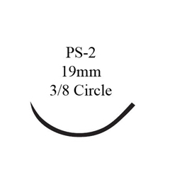 J & J Healthcare Systems Nonabsorbable Suture with Needle Ethilon Nylon PS-2 3/8 Circle Precision Reverse Cutting Needle Size 4 - 0 Monofilament, 12 per Box