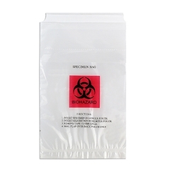 Medegen Medical Products Specimen Transport Bag with Document Pouch 6 X 10 Inch Adhesive Closure Biohazard Symbol NonSterile