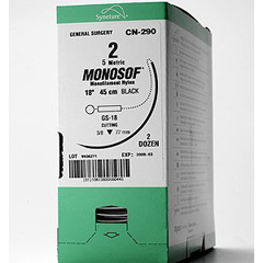 Covidien Nonabsorbable Suture with Needle Monosof™~Dermalon™ Nylon C-14 3/8 Circle Reverse Cutting Needle Size 3 - 0 Monofilament