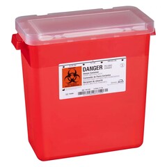 Bemis Healthcare Sharps Container Bemis™ Sentinel Translucent Red Base 13-1/2 H X 13-7/8 L X 6-7/8 W Horizontal Entry 3 Gallon, 12/CS