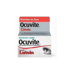 MON822915BT - Bausch & Lomb - Eye Vitamin and Mineral Supplement with Lutein Ocuvite 1000 IU / 60 IU / 200 mg / 2 mg Strength Tablet 120 per Bottle