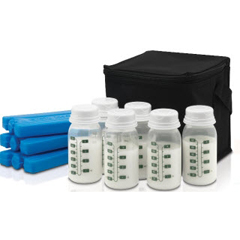 MON1020350EA - Ameda - Breast Milk Storage Bag Ameda Cool N Carry Black, 7.20 X 6.18 X 5.50 Inch