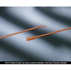 Bard Medical Urethral Catheter Tiemann Tip Red Rubber 20 Fr. 16