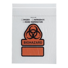 RD Plastics Company Specimen Transport Bag with Document Pouch 6 X 9 Inch Zip Closure Biohazard Symbol / Storage Instructions NonSterile, 1000/CS