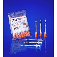 AirTite Products Standard Insulin Syringe with Needle Comfort Point™ 1 mL 1/2 Inch 28 Gauge NonSafety Regular Wall, 500/CS