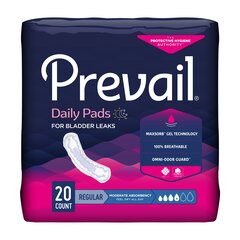 First Quality Prevail&reg; Bladder Control Pads - Moderate, 180/CS
