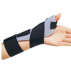 DJO Thumb Splint ThumbSPICA Thumb Spica Foam Left Hand Black / Blue One Size Fits Most