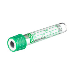 Greiner Bio-One VACUETTE&reg; Venous Blood Collection Tube Analyte Determination Lithium Heparin Additive 13 X 75 mm 4 mL Green / Black Ring Pull Cap Polyethylene Terephthalate (PET) Tube, 50/BX