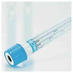 Greiner Bio-One VACUETTE Venous Blood Collection Tube Coagulation Tube Sodium Citrate Additive 13 x 75 mm 2 mL Light Blue / White Ring Pull Cap Polyethylene Terephthalate (PET) Tube, 1200 EA/CS