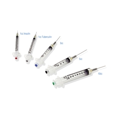 Retractable Technologies Syringe with Hypodermic Needle VanishPoint&reg; 5 mL 21 Gauge 1-1/2 Inch Attached Needle Retractable Needle, 100 EA/BX