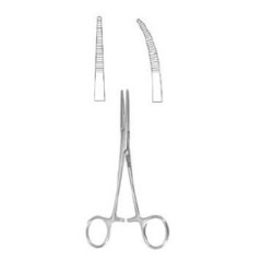Integra LifeSciences Hemostatic Forceps MeisterHand&reg; Kelly 5-1/2 Inch Length OR / Surgical Grade German Stainless Steel NonSterile Locking Finger Ring Handle Curved Serrated Tips, 1/EA
