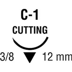 Covidien Absorbable Suture with Needle Mild Chromic Gut C-1 3/8 Circle Reverse Cutting Needle Size 6 - 0