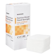 McKesson Gauze Sponge Woven Cotton 12-Ply 4 x 4