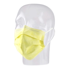 Aspen Surgical Products Procedure Mask Pleated Earloops One Size Fits Most Yellow NonSterile Not Rated Adult, 500/CS