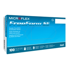 Microflex Medical Exam Glove FreeForm SE Medium NonSterile Nitrile Standard Cuff Length Textured Fingertips Blue Not Chemo Approved, 1000/CS