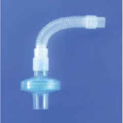 Smiths Medical Heat and Moisture Exchanger with Filter and Flex Tube Portex Thermovent 27 @ 500, 24 @ 1000 mg H2O / L @Vt 1.6 @ 30, 3.8 @ 60, 6.5 @ 90 mg H2O at L/min, 20 EA/CS