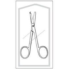 Sklar Stitch Scissors Econo™ Spencer-Littauer 4-1/2 Inch Length Floor Grade Pakistan Stainless Steel Sterile Finger Ring Handle Straight Blunt Tip / Blunt Tip