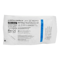 Smiths Medical Saf-T Wing&reg; Blood Collection Set with Holder 23 Gauge 3/4