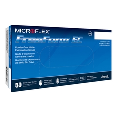 Microflex Medical Exam Glove FreeForm EC Medium NonSterile Nitrile Extended Cuff Length Textured Fingertips Blue Not Rated, 10/CS