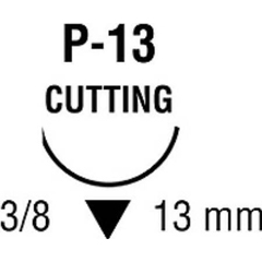 Covidien Absorbable Suture with Needle Premium Chromic Gut P-13 3/8 Circle Precision Reverse Cutting Needle Size 5 - 0