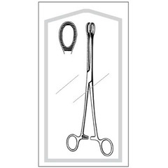 Sklar Sponge Forceps Econo™ Foerster-Ballenger 9-1/2 Inch Length Floor Grade Pakistan Stainless Steel Sterile Ratchet Lock Finger Ring Handle Straight Serrated Fenestrated Oval Tips