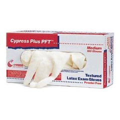 McKesson Exam Glove Cypress Plus&reg; PFT X-Small NonSterile Latex Standard Cuff Length Fully Textured Ivory Not Chemo Approved, 10/CS