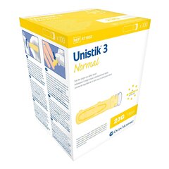 Owen Mumford Lancet Unistik&reg; Safety Lancet Normal Flow Needle 1.8 mm Depth 23 Gauge Push Button Activation, 100/BX
