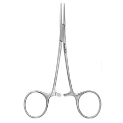 Integra LifeSciences Hemostatic Forceps MeisterHand&reg; Halsted-Mosquito 5 Inch Length Surgical Grade German Stainless Steel NonSterile Ratchet Lock Finger Ring Handle Straight Serrated Tips