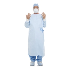Halyard Non-Reinforced Surgical Gown with Towel MICROCOOL X-Large Blue Sterile AAMI Level 4 Disposable, 1/EA