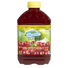 MON930717CS - Hormel Health Labs - Thick & Easy® Clear Thickened Beverage, Cranberry Juice, 46 oz., Ready to Use, Honey