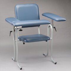 McKesson Blood Drawing Chair 1 Straight Arm / 1 Flip Up Arm Blue, 1 Each