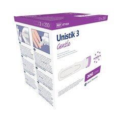 Owen Mumford Lancet Unistik&reg; Safetly Lancet Low Flow Needle 1.8 mm Depth 28 Gauge Push Button Activation, 100/BX