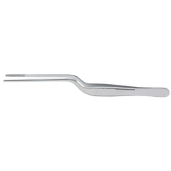 McKesson Ear Forceps Argent™ Lucae 5-1/2 Inch Length Surgical Grade Stainless Steel NonSterile Thumb Handle Serrated, Bayonet Shaped