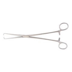 McKesson Tenaculum Forceps Argent™ Schroeder-Braun 9-3/4 Inch Length Surgical Grade Stainless Steel NonSterile Ratchet Lock Finger Ring Handle Straight
