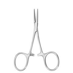 McKesson Hemostatic Forceps Argent™ Hartmann-Mosquito 3-1/2 Inch Length Surgical Grade Stainless Steel NonSterile Ratchet Lock Finger Ring Handle Straight, 1/EA
