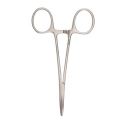 McKesson Hemostatic Forceps Argent™ Halsted-Mosquito 5 Inch Length Surgical Grade Stainless Steel NonSterile Ratchet Lock Finger Ring Handle Curved, 1/EA
