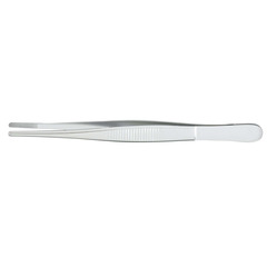 McKesson Dressing Forceps Argent™ Von-Graefe 4-1/2 Inch Length Surgical Grade Stainless Steel NonSterile NonLocking Thumb Handle Straight Serrated Tips