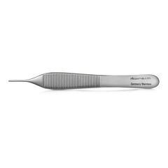 McKesson Dressing Forceps Argent™ Adson 4-3/4 Inch Length Surgical Grade Stainless Steel NonSterile NonLocking Thumb Handle Straight Serrated Tips
