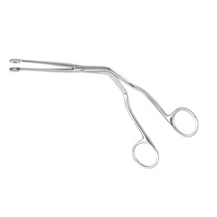 McKesson Catheter Forceps Magill 9 Inch Length Office Grade Stainless Steel NonSterile NonLocking Finger Ring Handle Straight Extra Narrow, 0.9 mm Alligator Jaws