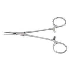 McKesson Hemostatic Forceps Halsted-Mosquito 5 Inch Length Office Grade Stainless Steel NonSterile Ratchet Lock Finger Ring Handle Straight