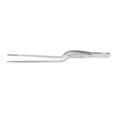 McKesson Dressing Forceps Gruenwald-Jansen 6-1/2 Inch Length Office Grade Stainless Steel NonSterile NonLocking Bayonet Handle Serrated Tip