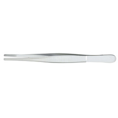 McKesson Dressing Forceps 4-1/2 Inch Length Office Grade Stainless Steel NonSterile NonLocking Thumb Handle Serrated Tip